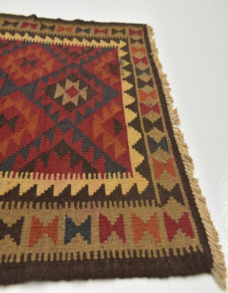 Detail image of 3' 5 x 6' 6  Hand Woven Kilim Maymana Wool Rug