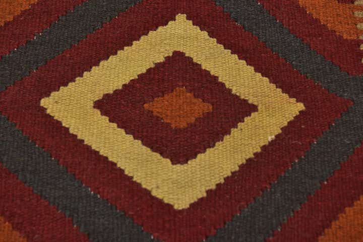 3' 2 x 6' 6 Hand Woven Kilim Maymana Wool Rug