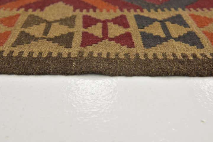 3' 2 x 6' 6 Hand Woven Kilim Maymana Wool Rug