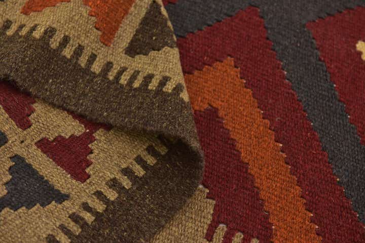 3' 2 x 6' 6 Hand Woven Kilim Maymana Wool Rug
