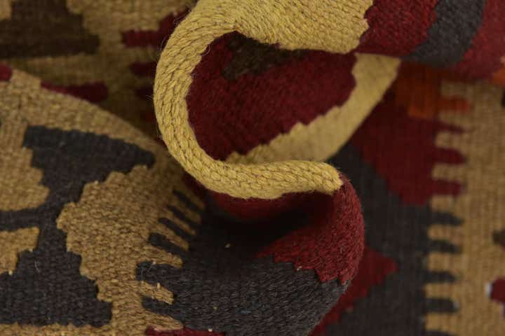 3' 2 x 6' 6 Hand Woven Kilim Maymana Wool Rug