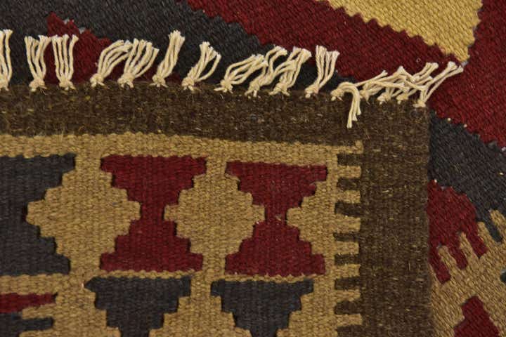 3' 2 x 6' 6 Hand Woven Kilim Maymana Wool Rug