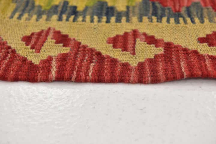 3' 7 x 6' 9 Hand Woven Kilim Maymana Wool Rug
