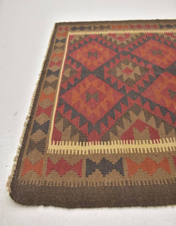 Detail image of 3' 7 x 6' 7  Hand Woven Kilim Maymana Wool Rug