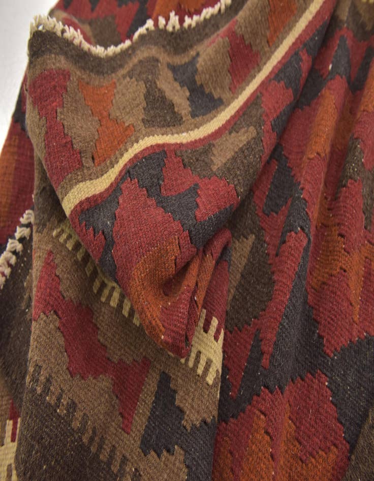 Detail image of 3' 7 x 6' 7  Hand Woven Kilim Maymana Wool Rug
