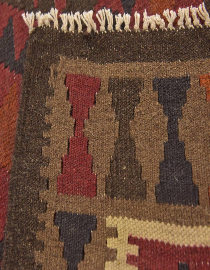 Detail image of 3' 7 x 6' 7  Hand Woven Kilim Maymana Wool Rug