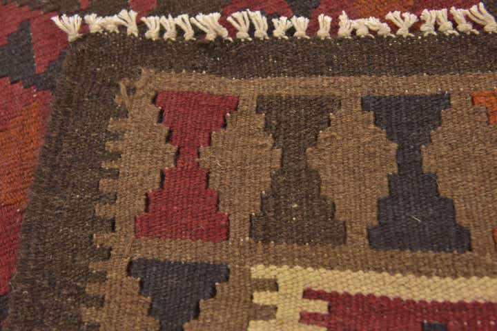3' 7 x 6' 7 Hand Woven Kilim Maymana Wool Rug