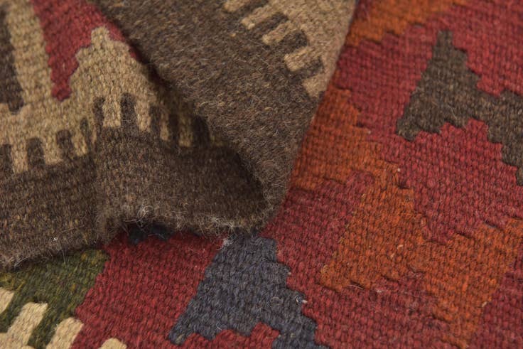 Detail image of 3' 6 x 6' 5 Hand Woven Kilim Maymana Wool Rug