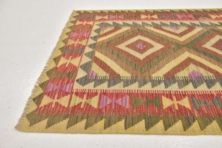 90cm x 115cm Hand Woven Kilim Maymana Wool Rug
