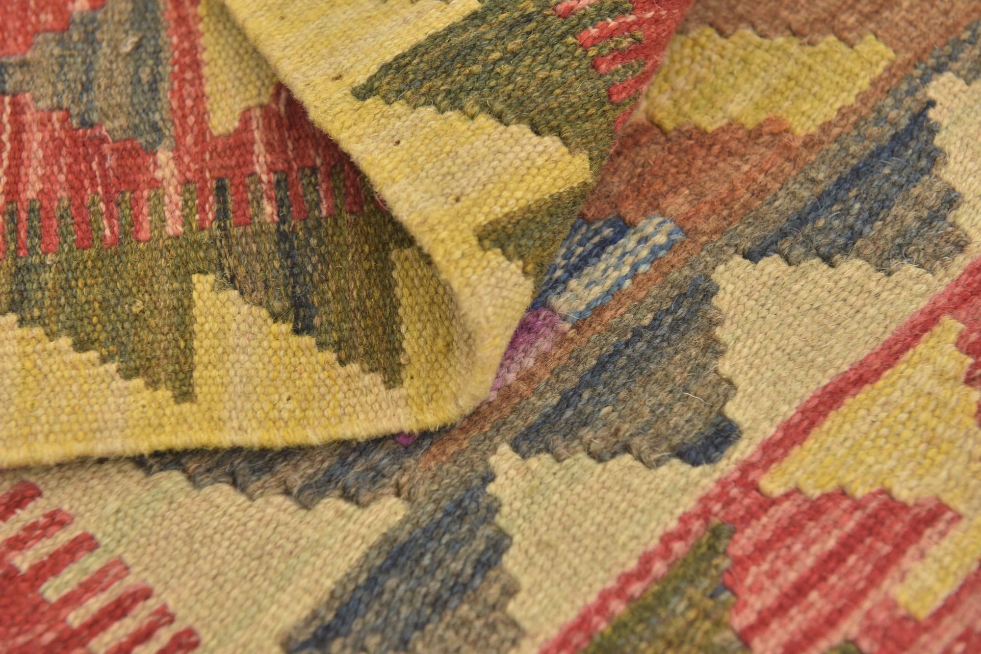90cm x 115cm Tejido a mano Kilim Maymana Alfombra Lana