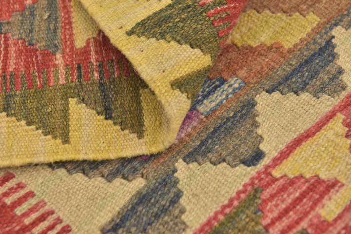 3' x 3' 10 Hand Woven Kilim Maymana Wool Rug