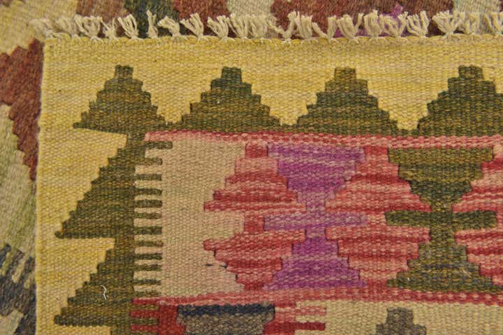 3' x 3' 10 Hand Woven Kilim Maymana Wool Rug