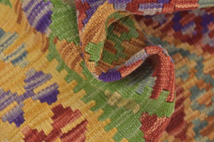 2' 6 x 4' Hand Woven Kilim Maymana Wool Rug
