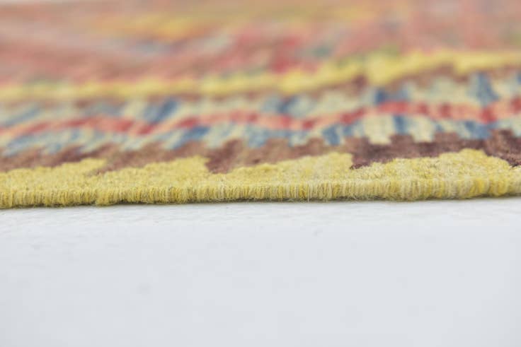 Detail image of 3' 2 x 4' 10 Hand Woven Kilim Maymana Wool Rug