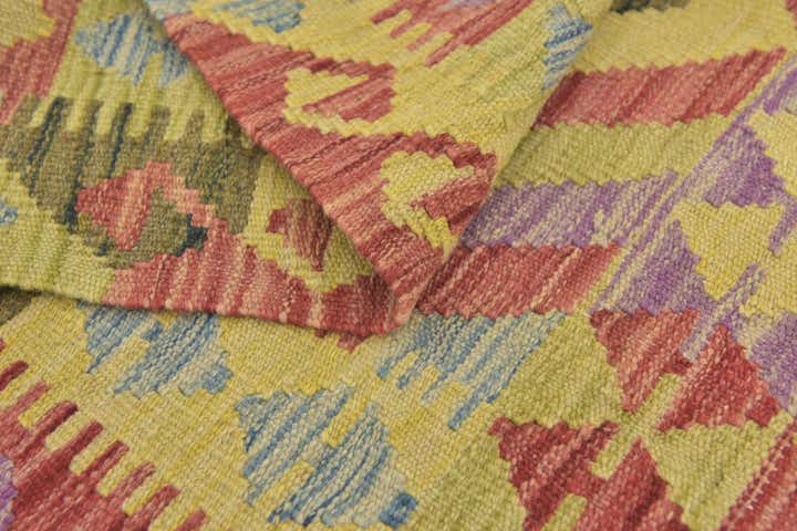 3' x 4' 8 Hand Woven Kilim Maymana Wool Rug