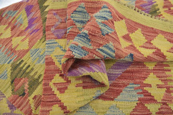 3' x 4' 8 Hand Woven Kilim Maymana Wool Rug