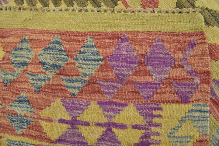 3' x 4' 8 Hand Woven Kilim Maymana Wool Rug