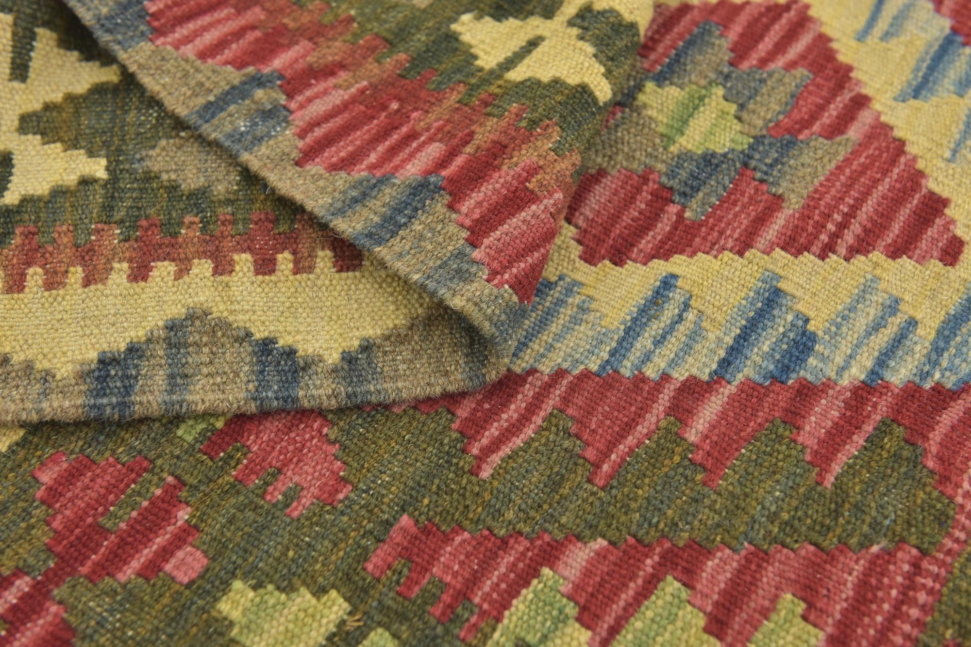 3' 6 x 4' 10 Hand Woven Kilim Maymana Wool Rug