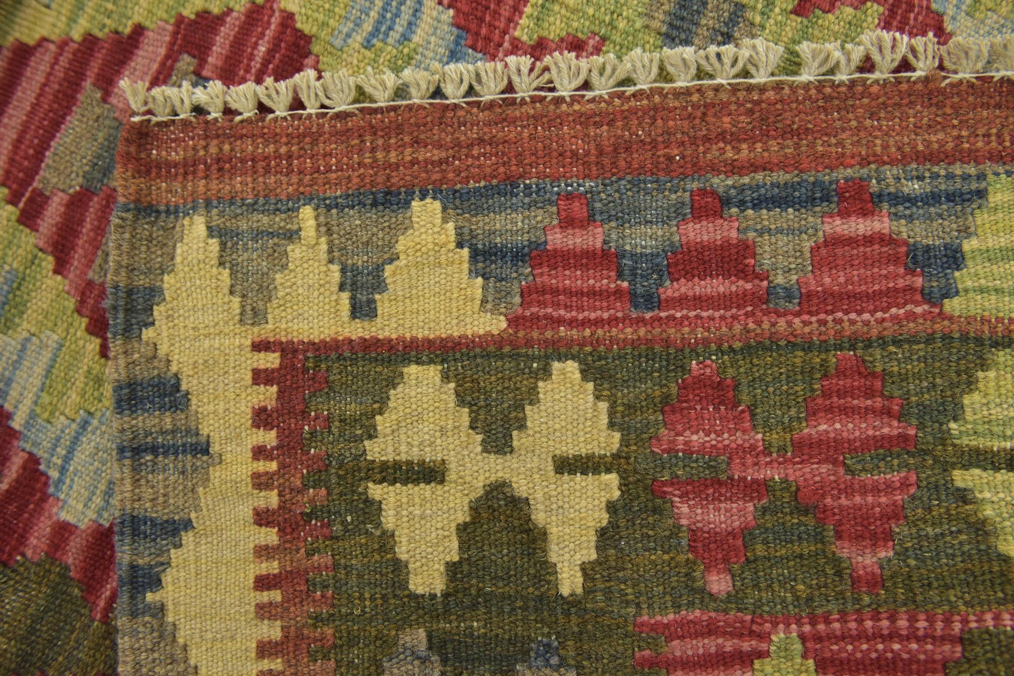 3' 6 x 4' 10 Hand Woven Kilim Maymana Wool Rug