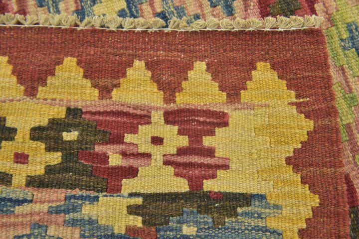 2' 10 x 4' 2 Hand Woven Kilim Maymana Wool Rug