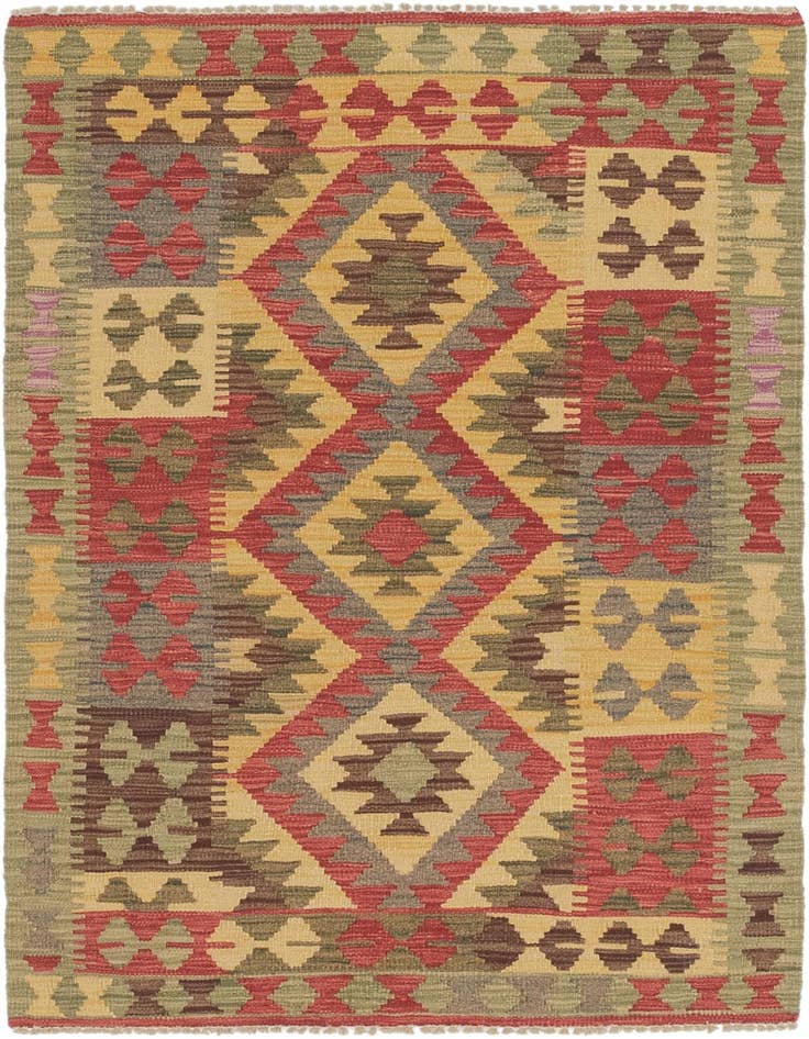 Detail image of 3' 3 x 5' Hand Woven Kilim Maymana Wool Rug