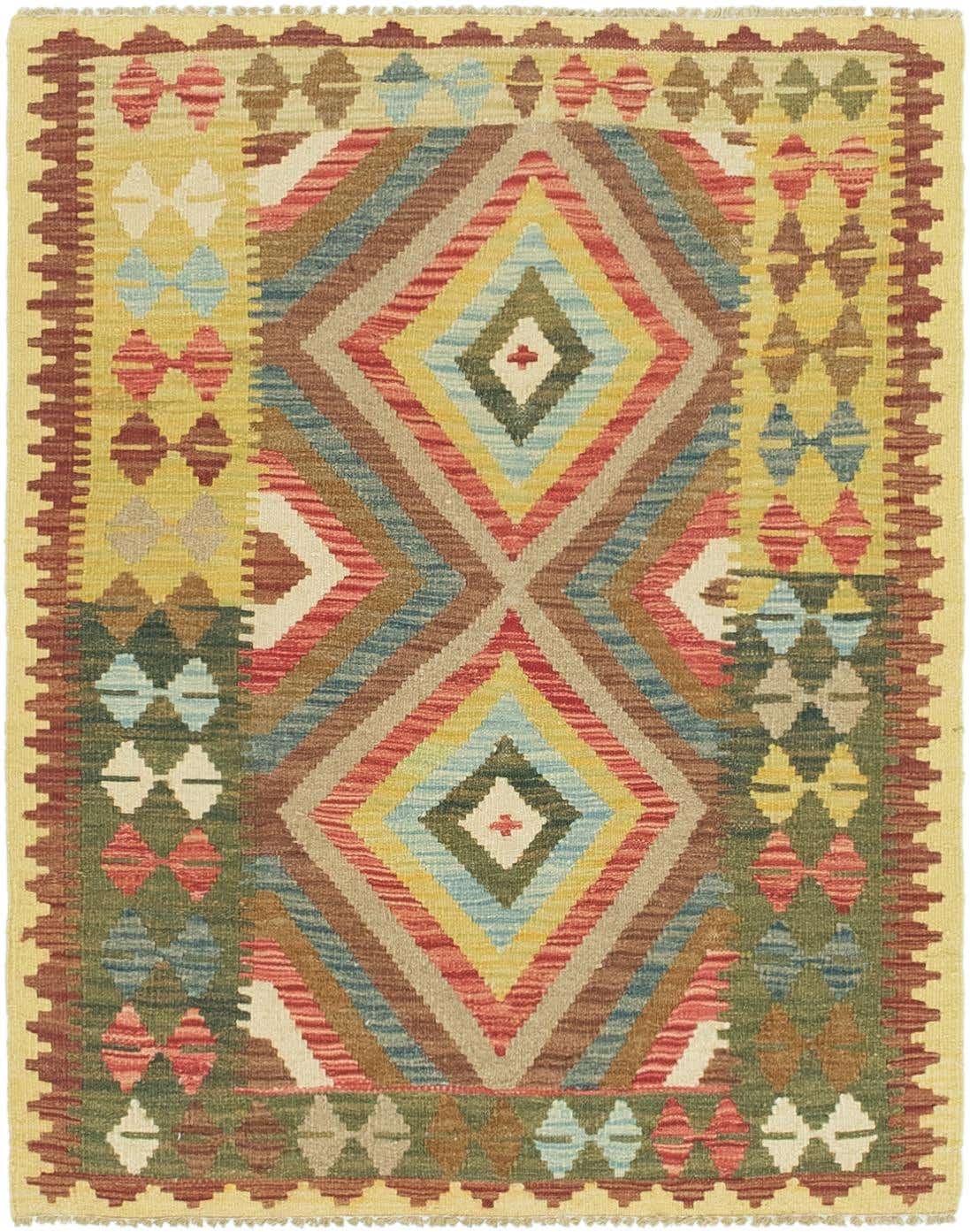 3' 2 x 4' Hand Woven Kilim Maymana Wool Rug