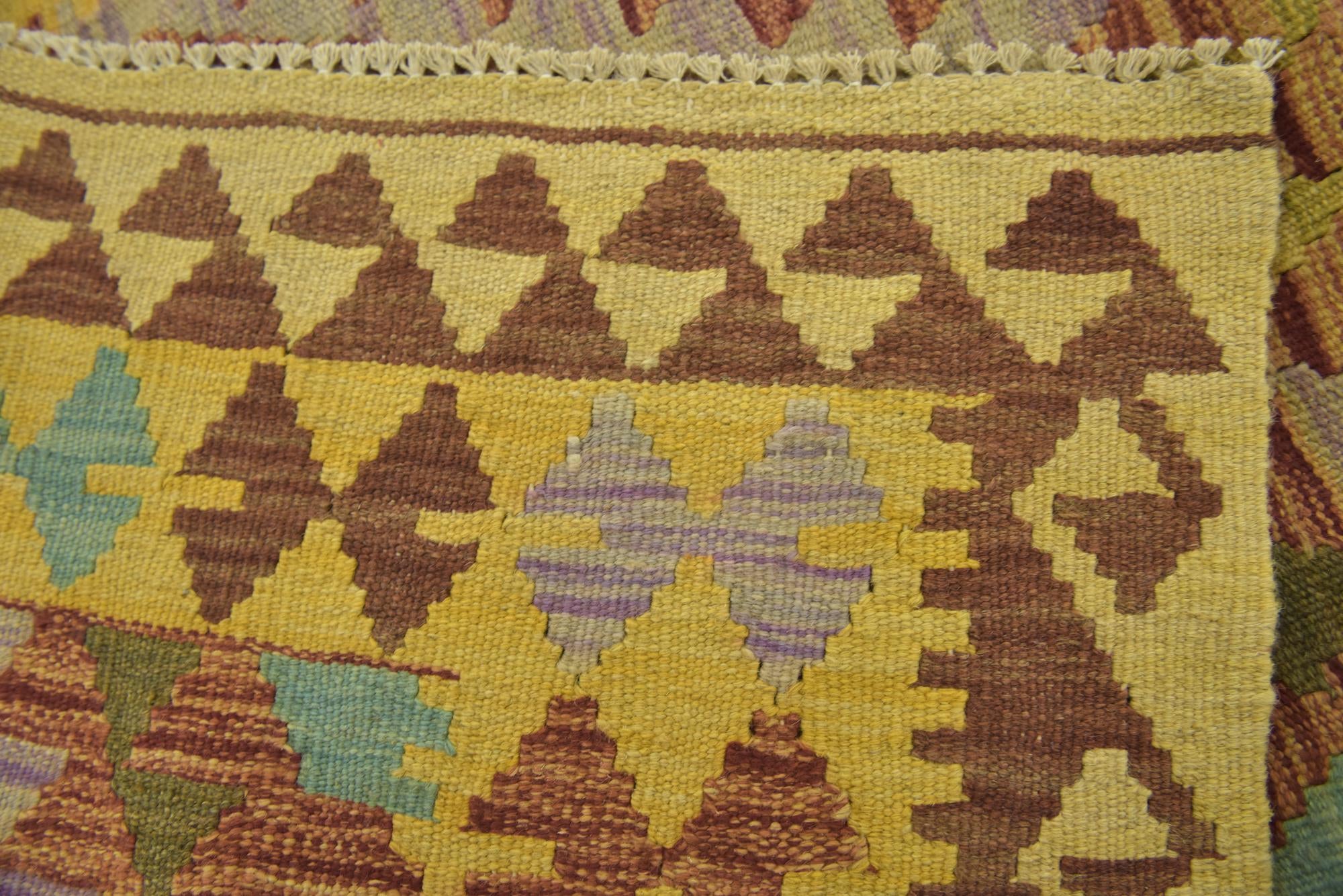 3' 3 x 5' Hand Woven Kilim Maymana Wool Rug