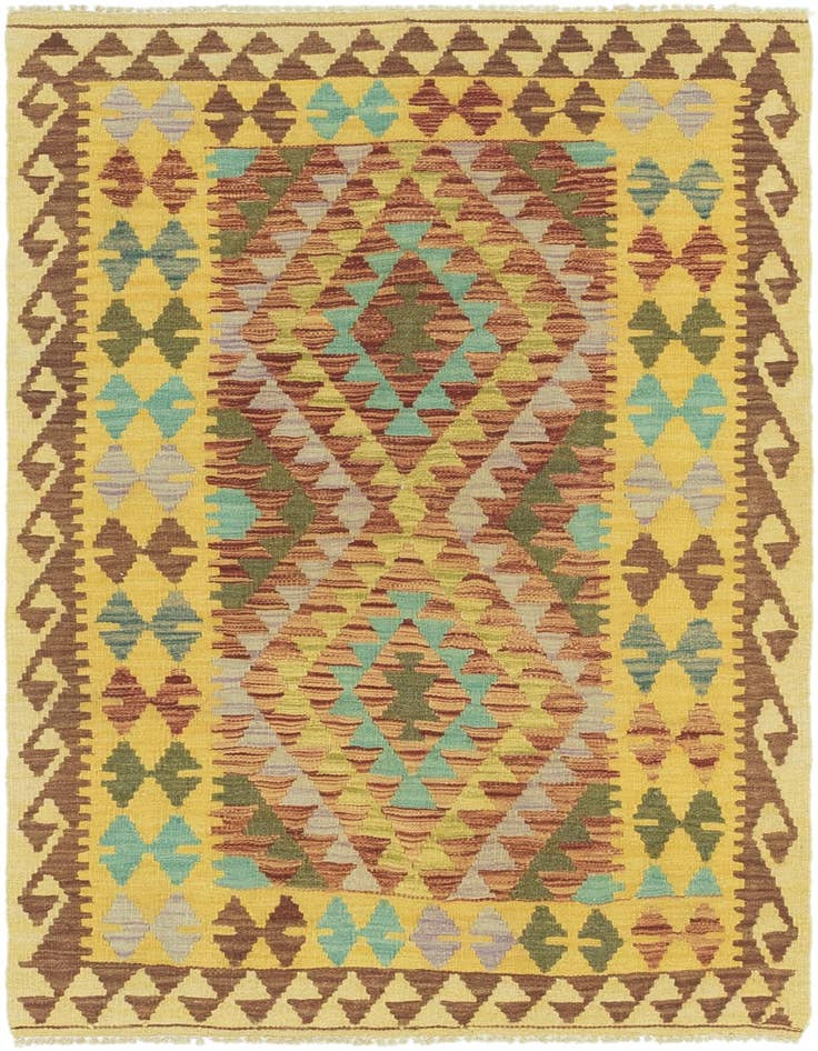 Detail image of 3' 3 x 5' Hand Woven Kilim Maymana Wool Rug