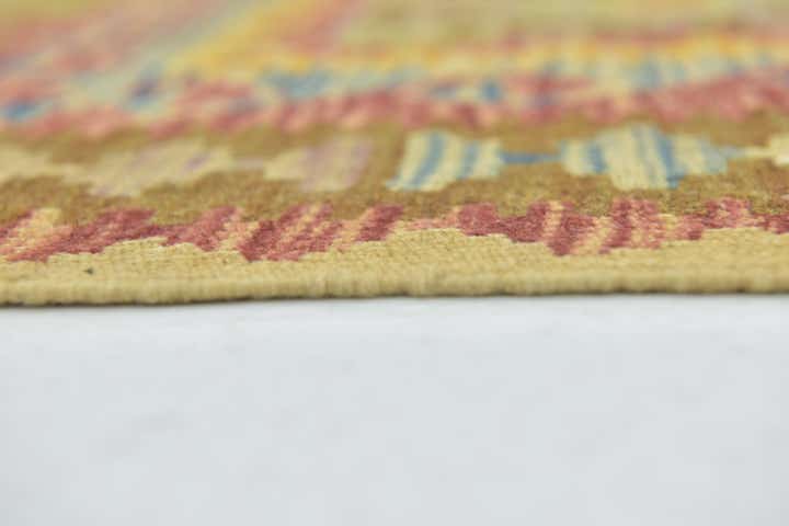 3' 2 x 4' 7 Hand Woven Kilim Maymana Wool Rug