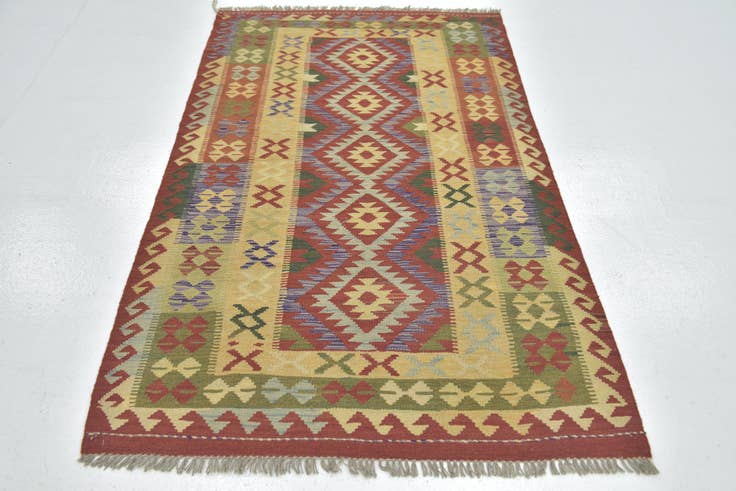 Detail image of 110cm x 200cm Hand Woven Kilim Maymana Wool Rug
