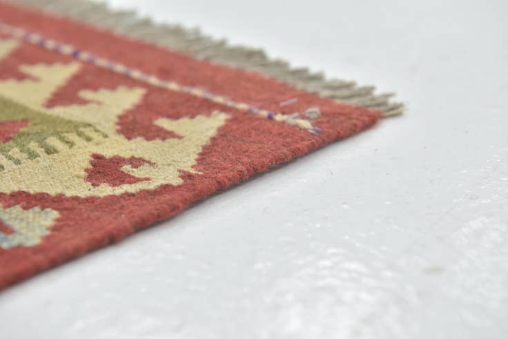 Detail image of 3' 8 x 6' 7 Hand Woven Kilim Maymana Wool Rug