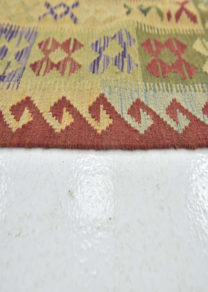 3' 8 x 6' 7 Hand Woven Kilim Maymana Wool Rug