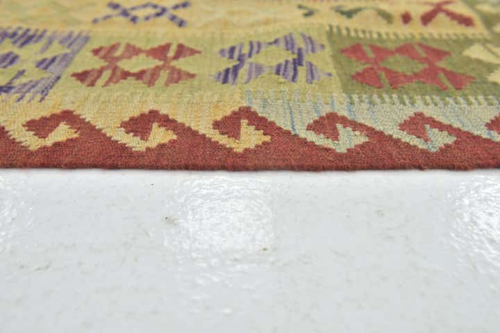 110cm x 200cm Hand Woven Kilim Maymana Wool Rug