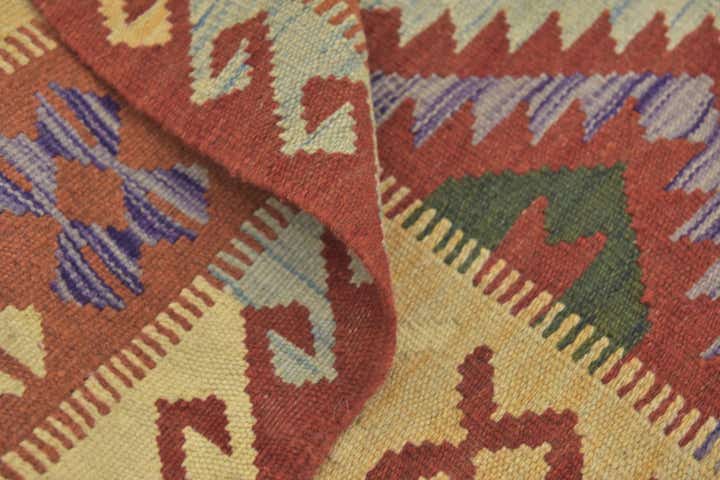 110cm x 200cm Hand Woven Kilim Maymana Wool Rug