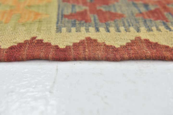 3' 6 x 6' 6 Hand Woven Kilim Maymana Wool Rug