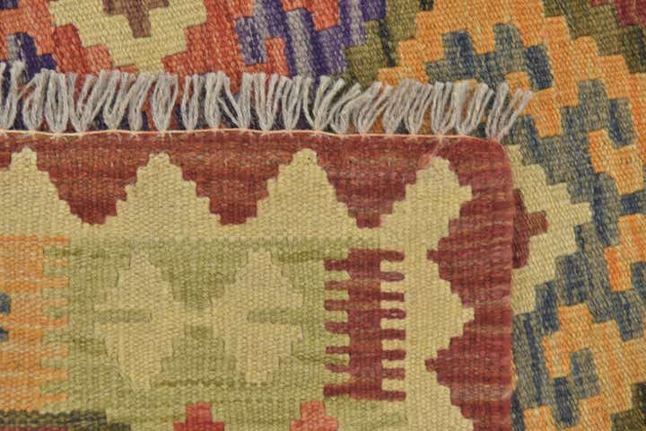 3' 6 x 6' 6 Hand Woven Kilim Maymana Wool Rug