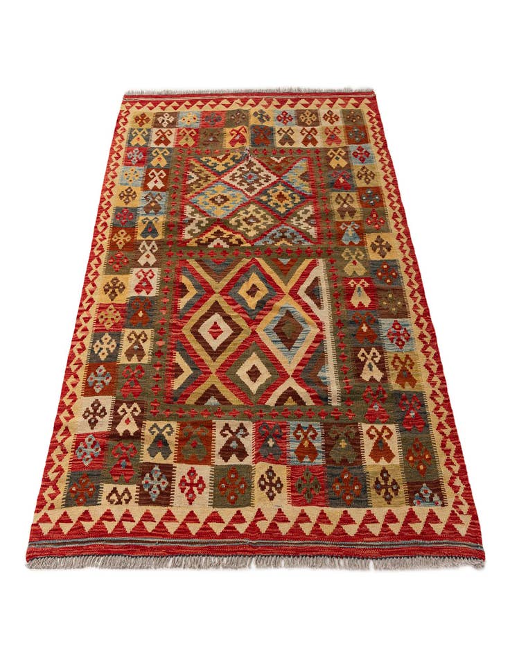 Detail image of 5' 4 x 6' 10  Hand Woven Kilim Maymana Wool Rug