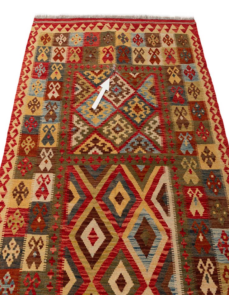 Detail image of 5' 4 x 6' 10  Hand Woven Kilim Maymana Wool Rug