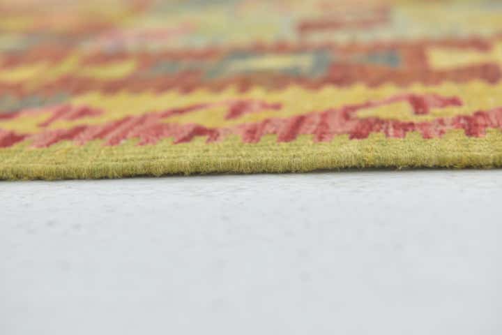 4' 3 x 6' 6 Hand Woven Kilim Maymana Wool Rug