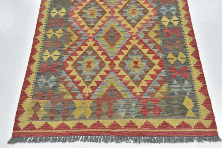 3' 6 x 5' Hand Woven Kilim Maymana Wool Rug
