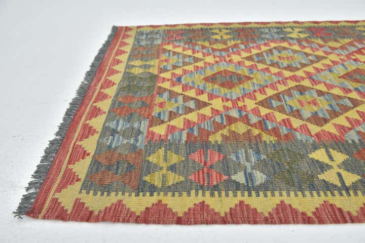 3' 6 x 5' Hand Woven Kilim Maymana Wool Rug