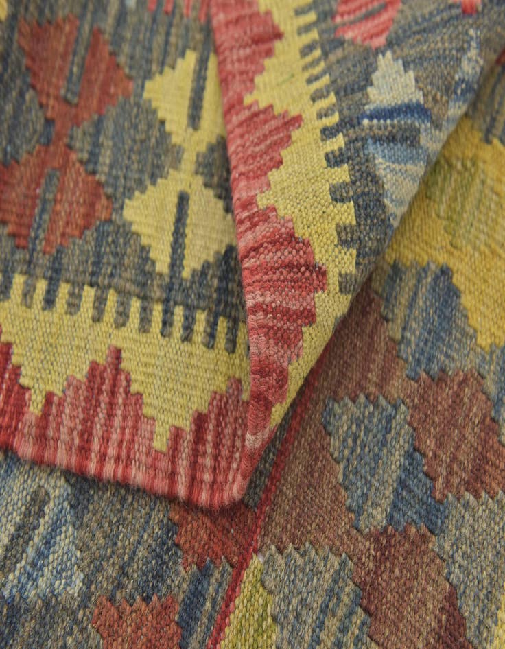 Detail image of 3' 6 x 5'  Hand Woven Kilim Maymana Wool Rug