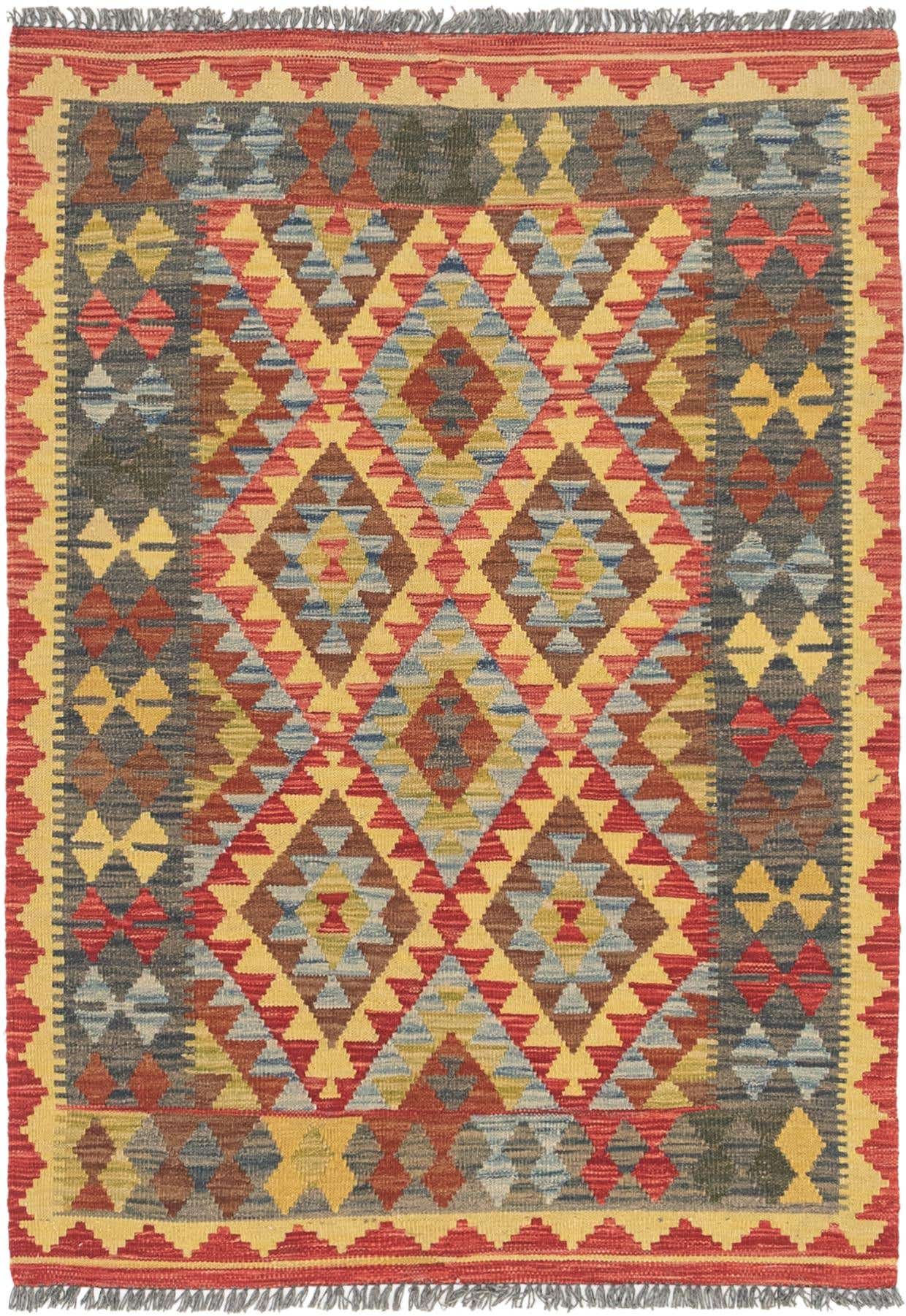 3' 6 x 5' Hand Woven Kilim Maymana Wool Rug