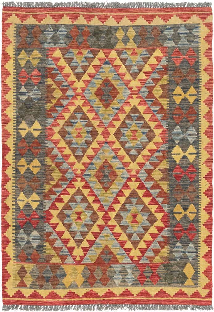 3' 6 x 5' Hand Woven Kilim Maymana Wool Rug