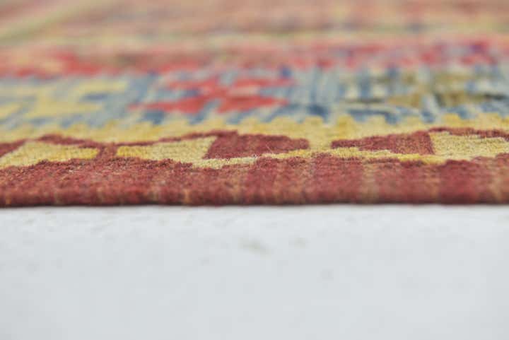 5' 2 x 6' 4 Hand Woven Kilim Maymana Wool Rug