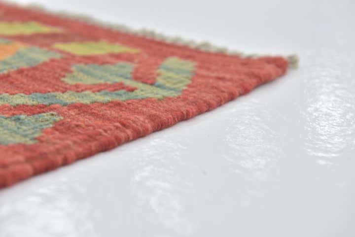 5' 9 x 8' 4 Hand Woven Kilim Maymana Wool Rug