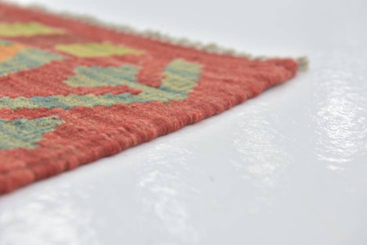 Detail image of 5' 9 x 8' 4 Hand Woven Kilim Maymana Wool Rug