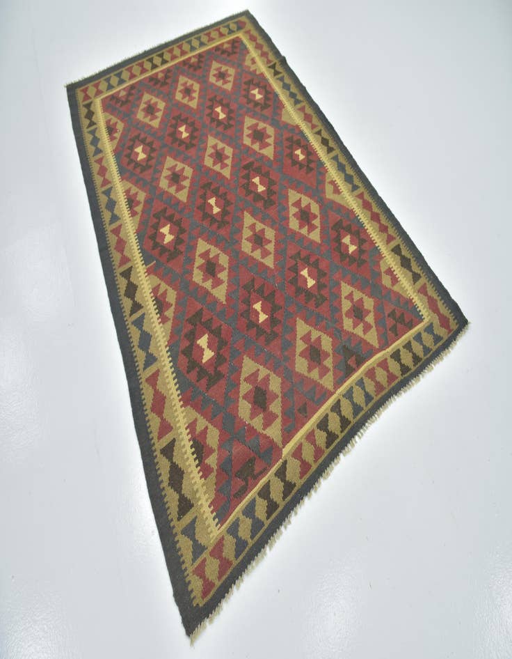 Detail image of 5' 4 x 8'  Hand Woven Kilim Maymana Wool Rug