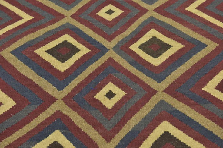 Detail image of 5' 2 x 8' 2 Hand Woven Kilim Maymana Wool Rug