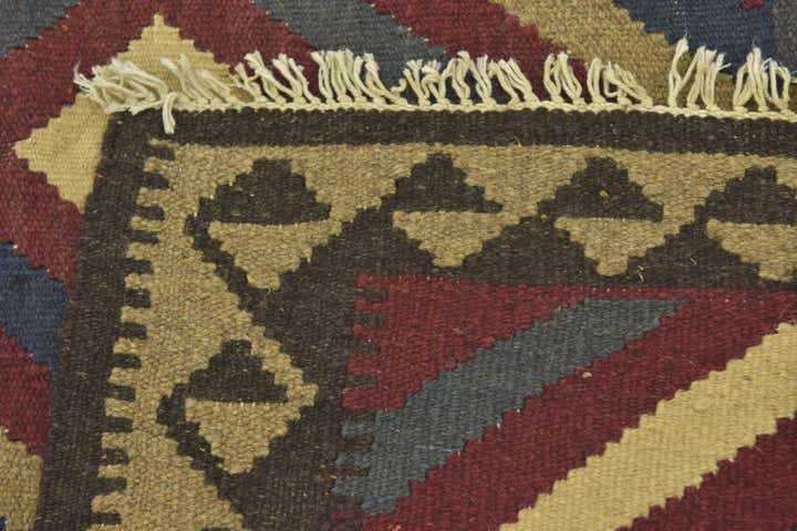 5' 2 x 8' 2 Hand Woven Kilim Maymana Wool Rug